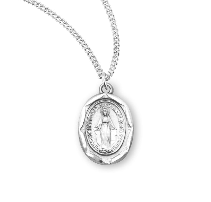 Sterling Silver Oval Miraculous Medal - S212118