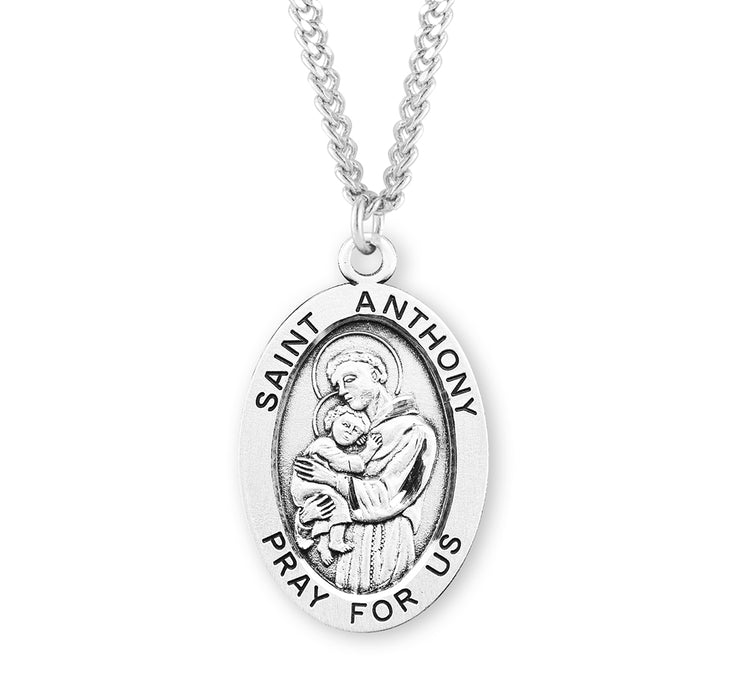 Patron Saint Anthony Oval Sterling Silver Medal - S251124
