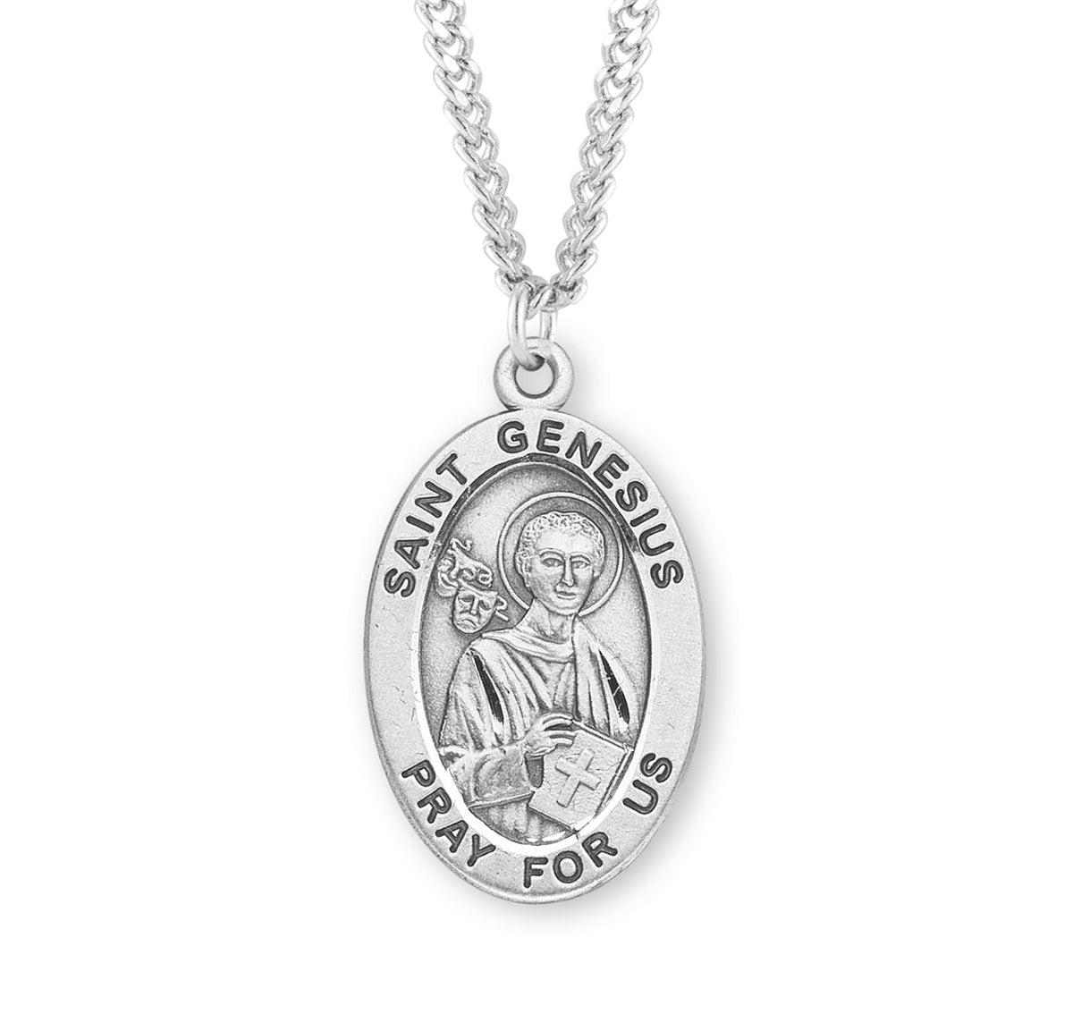 Patron Saint Genesius Oval Sterling Silver Medal - S256024 — Acadian ...