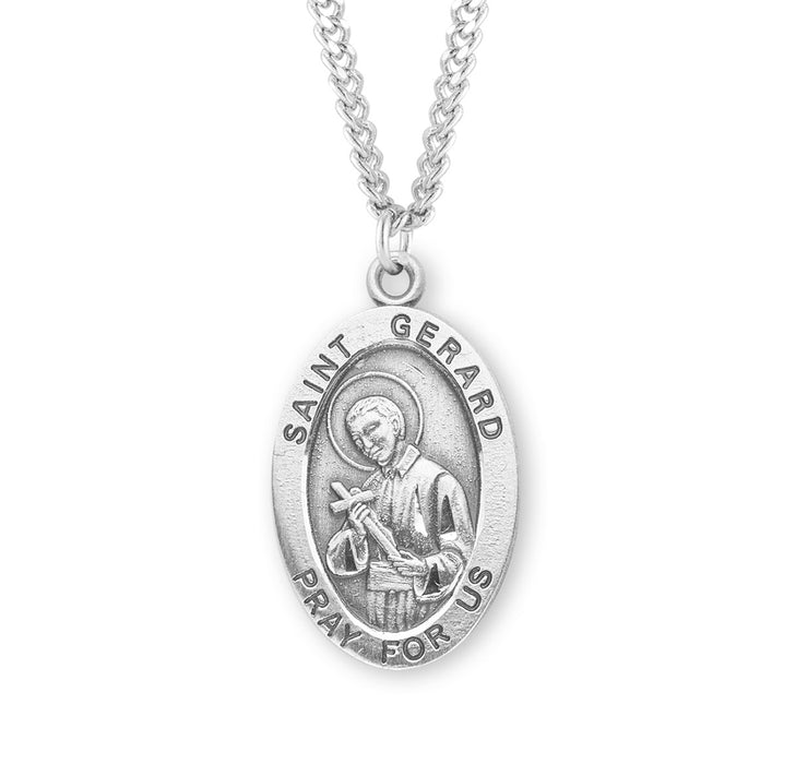 Patron Saint Gerard Oval Sterling Silver Medal - S256224