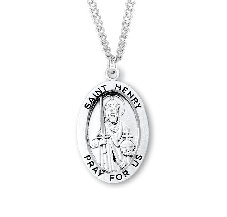 Patron Saint Henry Oval Sterling Silver Medal - S256724