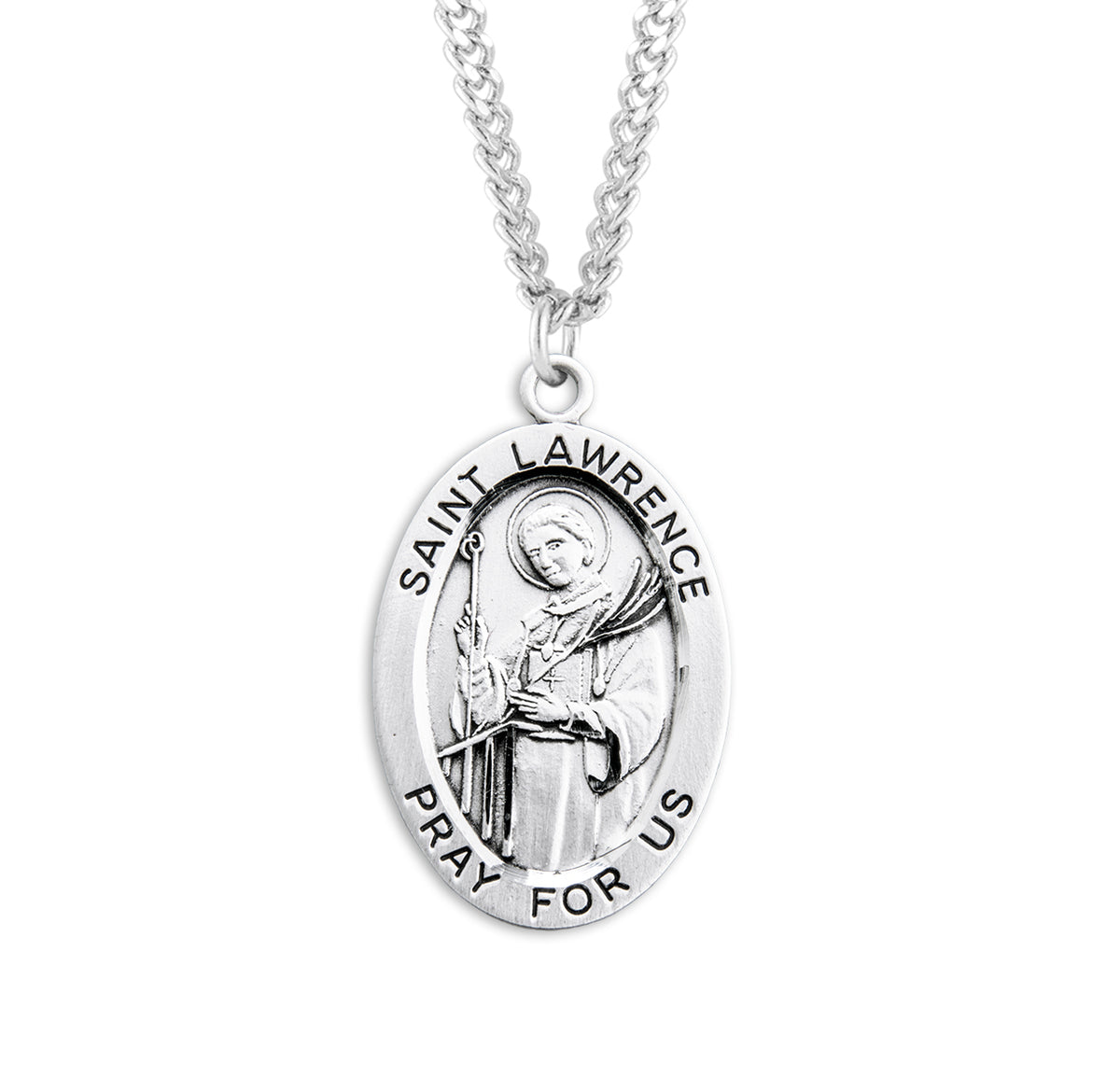 Patron Saint Lawrence Oval Sterling Silver Medal - S260524 — Acadian ...