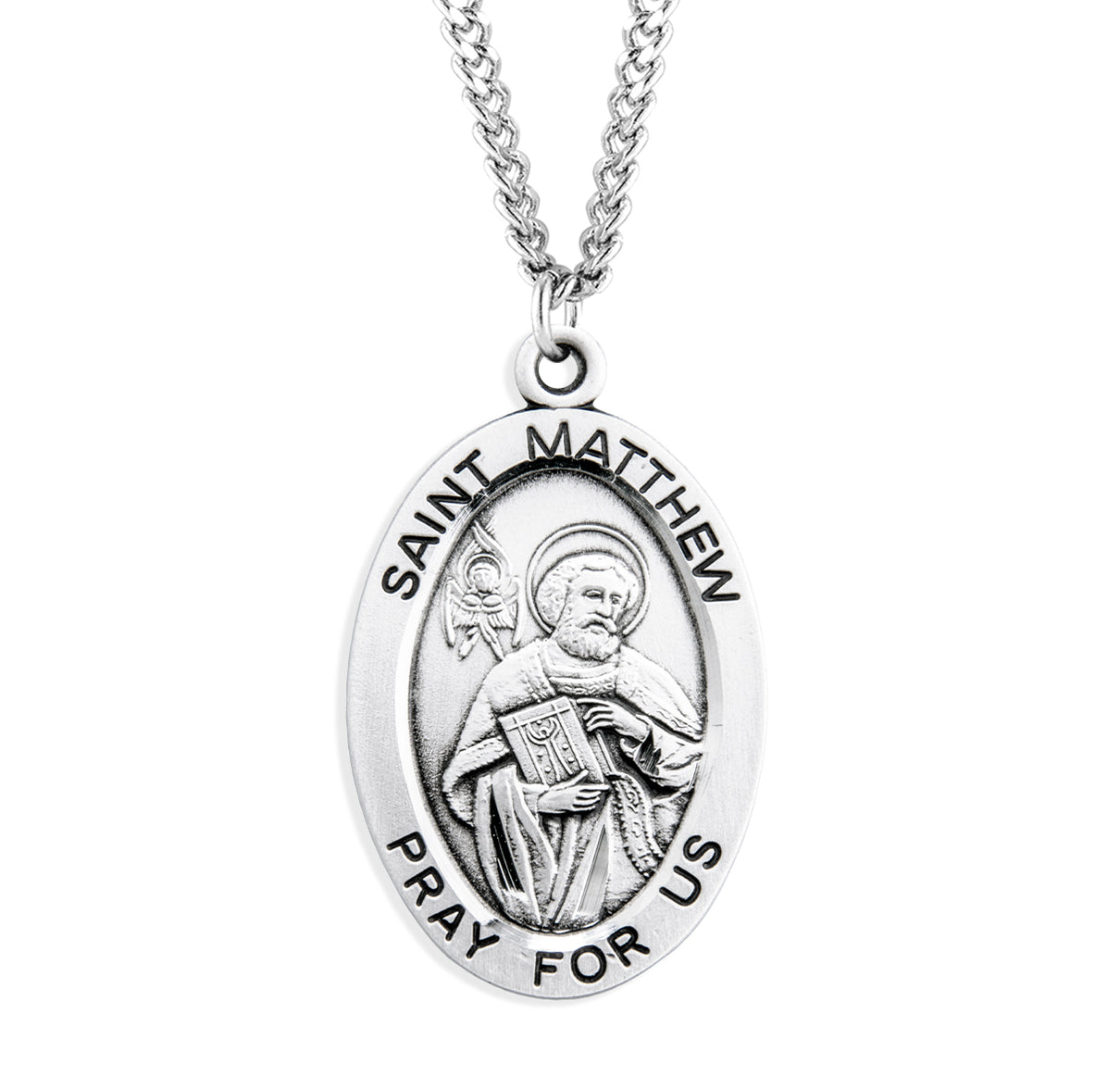 Patron Saint Matthew Oval Sterling Silver Medal - S261724 — Acadian ...
