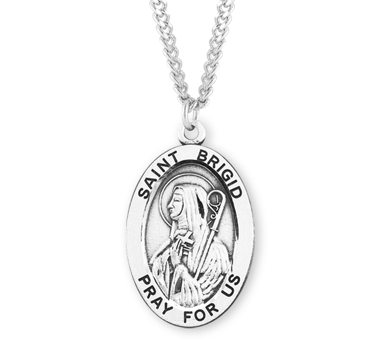 Patron Saint Brigid Oval Sterling Silver Medal - S271324 — Acadian ...