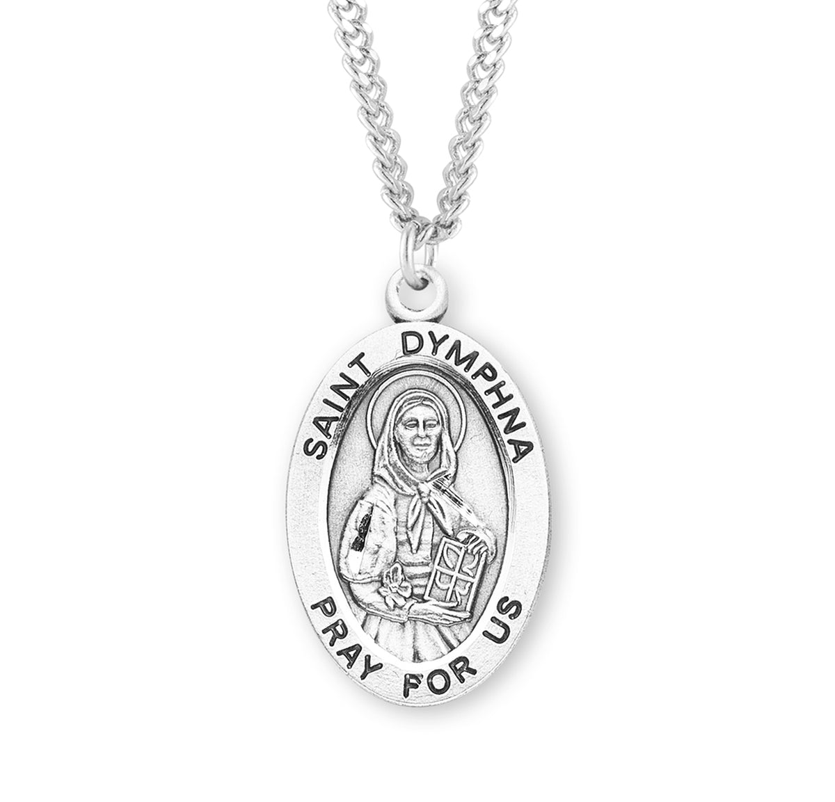 Patron Saint Dymphna Oval Sterling Silver Medal - S272624 — Acadian ...