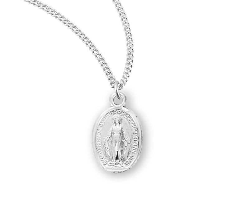 Sterling Silver Oval Miraculous Medal - S310018