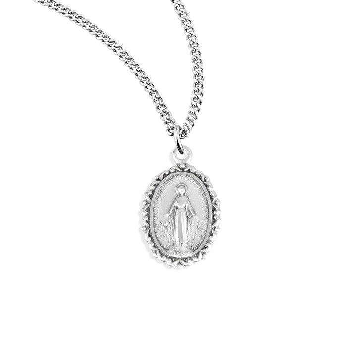 Sterling Silver Oval Miraculous Medal - S314013