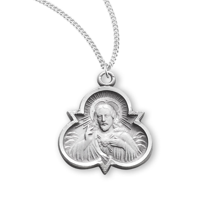 Sterling Silver Scapular Sacred Heart of Jesus - S322518