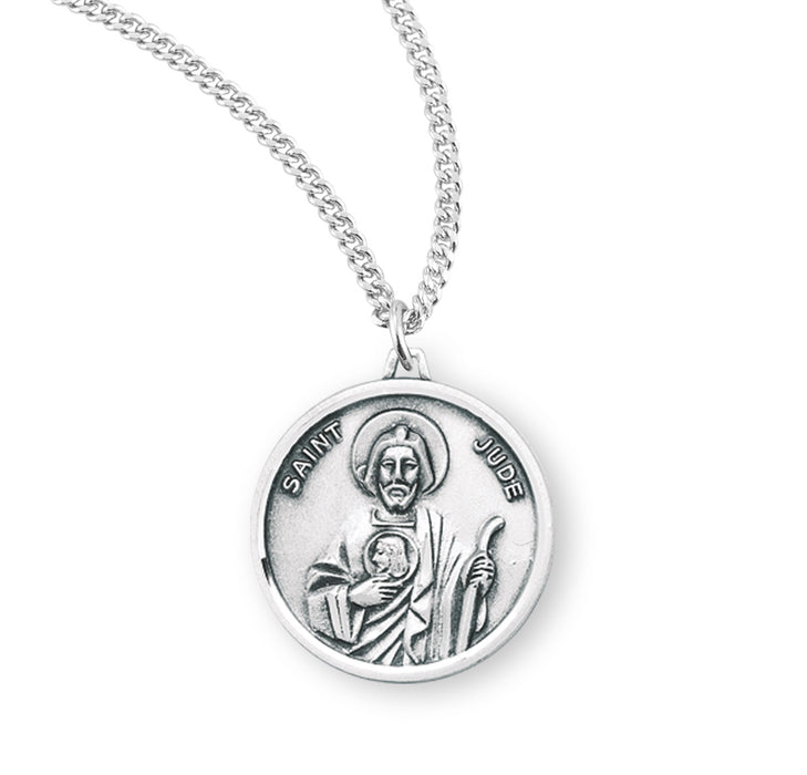 Saint Jude Round Sterling Silver Medal - S340518