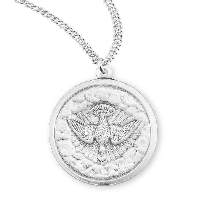 Holy Spirit Round Sterling Silver Medal - S341320