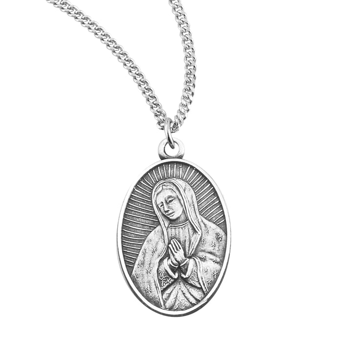Our Lady of Guadalupe Oval Sterling Silver Medal - S351618