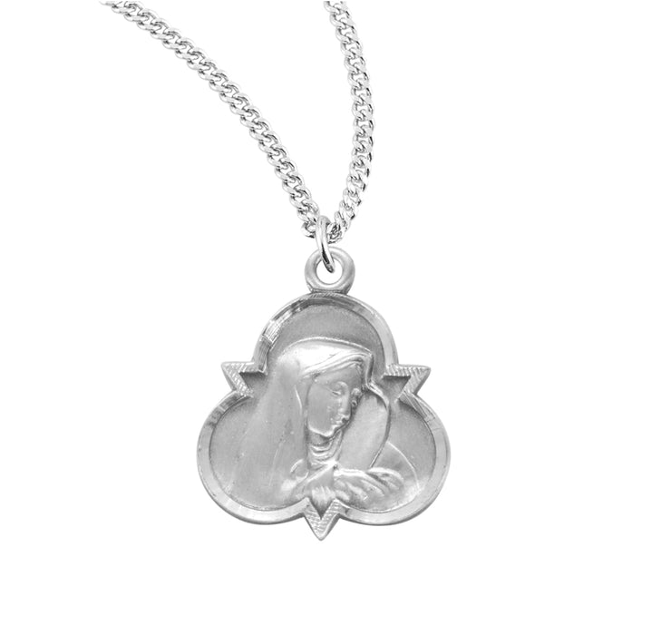 Our Lady of Sorrows Sterling Silver Trinity Symbol Medal - S352418