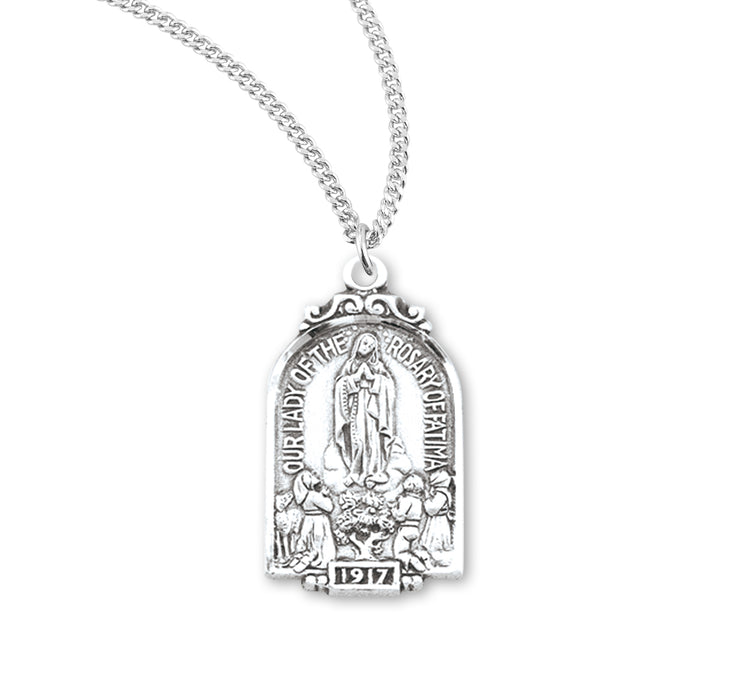 Sterling Silver Our Lady Of Fatima Arch Medal - S355618