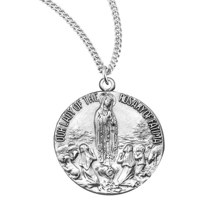 Our Lady of Fatima Round Sterling Silver Medal - S356318