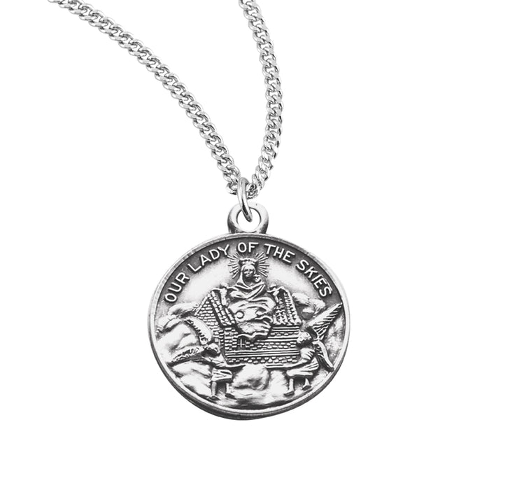 Our Lady of Loretto Round Sterling Silver Medal - S356418
