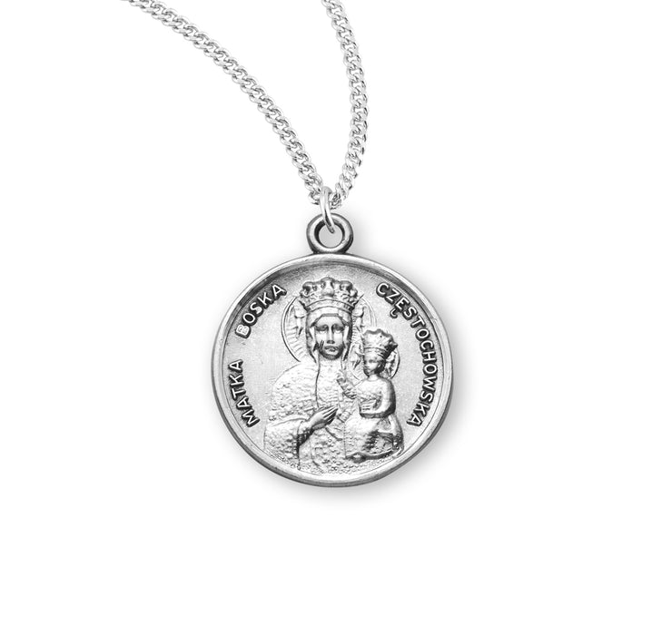 Our Lady of Czestochowa Round Sterling Silver Medal - S356518