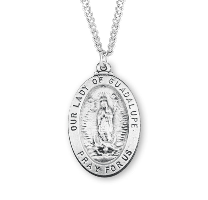 Our Lady of Guadalupe Oval Sterling Silver Medal - S356620