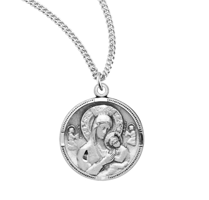 Our Lady of Perpetual Help Round Sterling Silver Medal - S358518