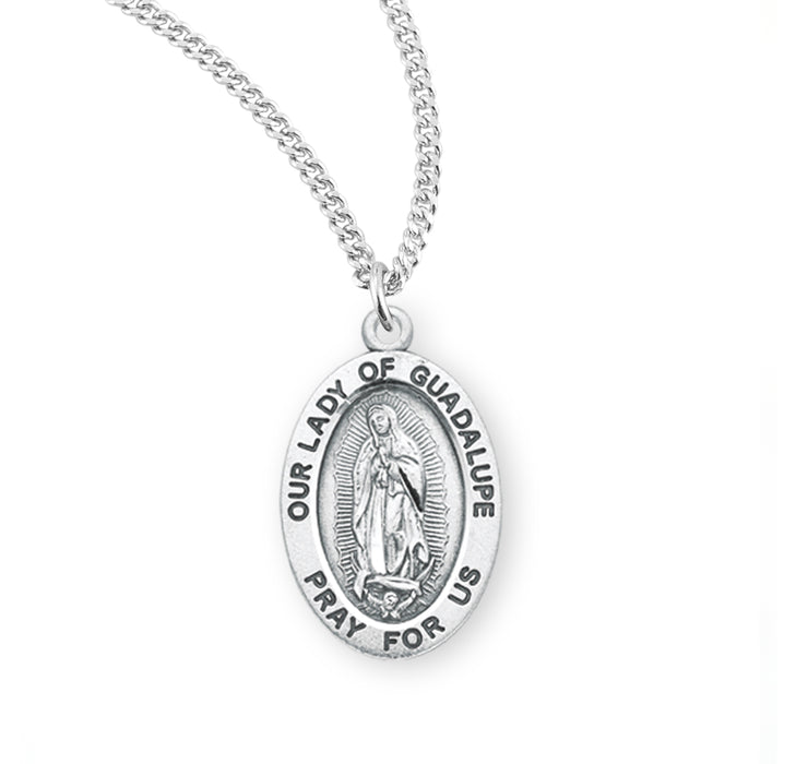 Our Lady of Guadalupe Oval Sterling Silver Medal - S359118