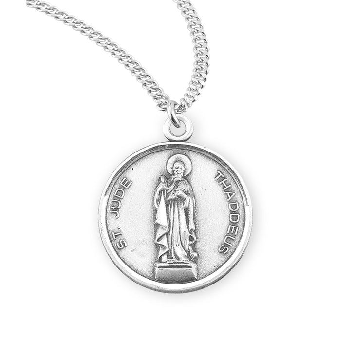 Saint Jude Thaddeus Round Sterling Silver Medal - S359520