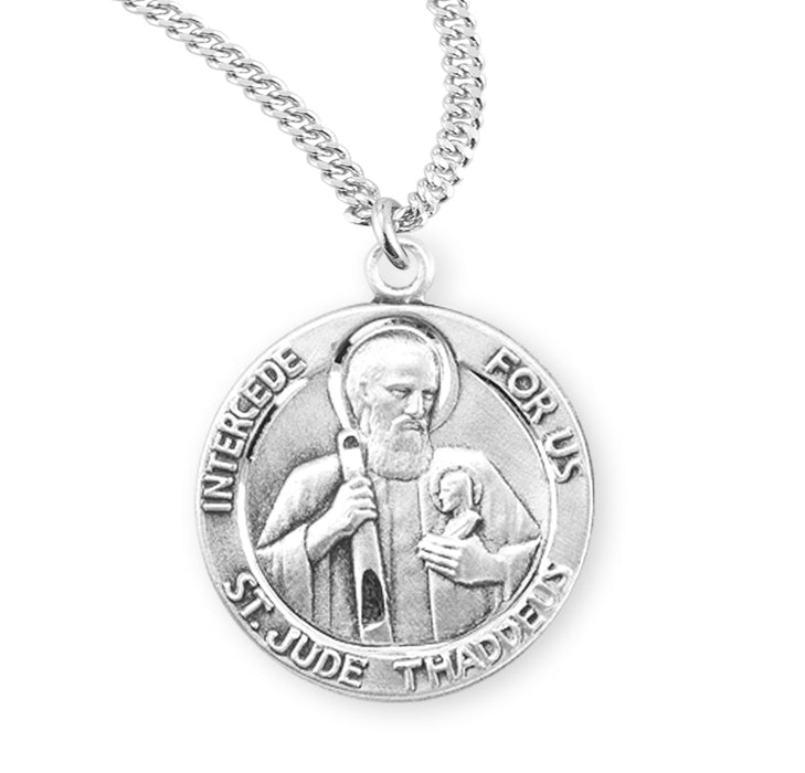 Saint Jude Thaddeus Round Sterling Silver Medal - S359620