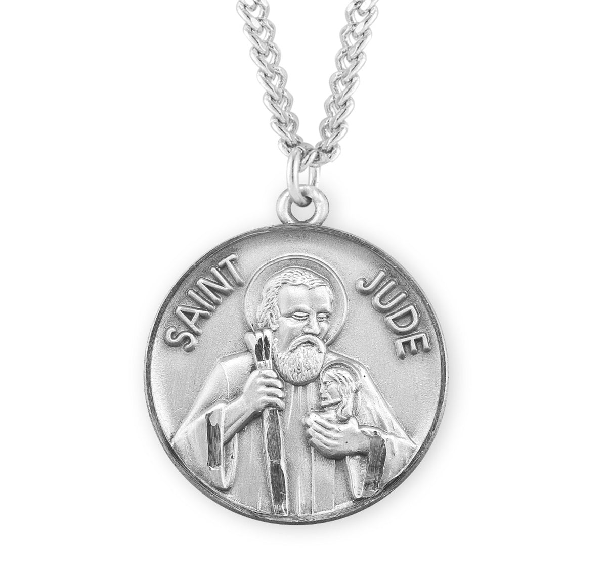 Saint Jude Round Sterling Silver Medal - S359724 — Acadian Religious