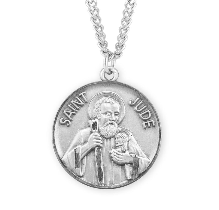 Saint Jude Round Sterling Silver Medal - S359724