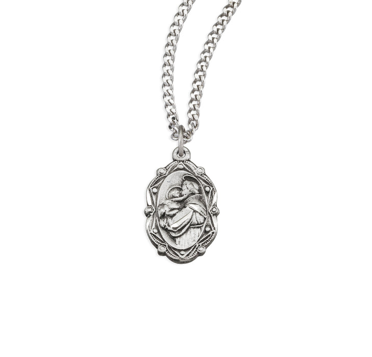 Saint Anthony Oval Sterling Silver Medal - S360518