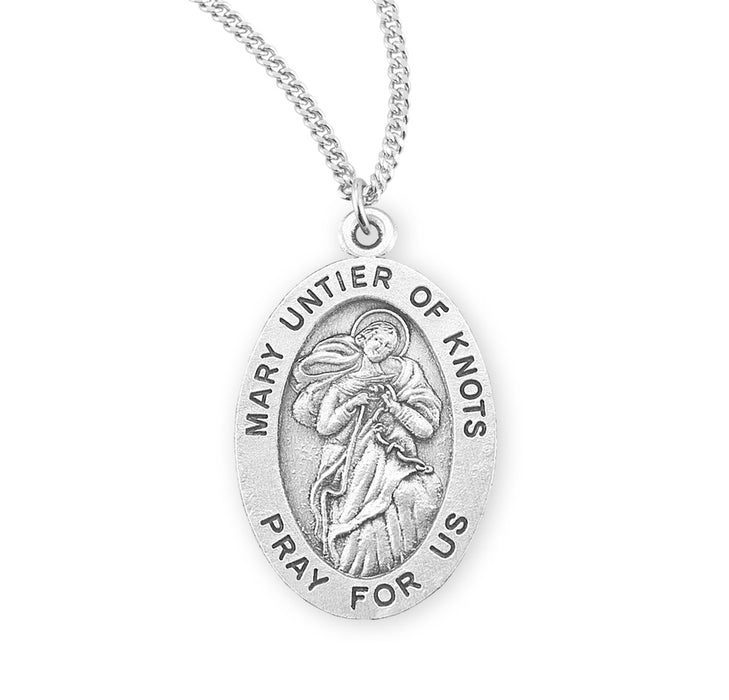 Mary Untier of Knots Oval Sterling Silver Medal - S369018