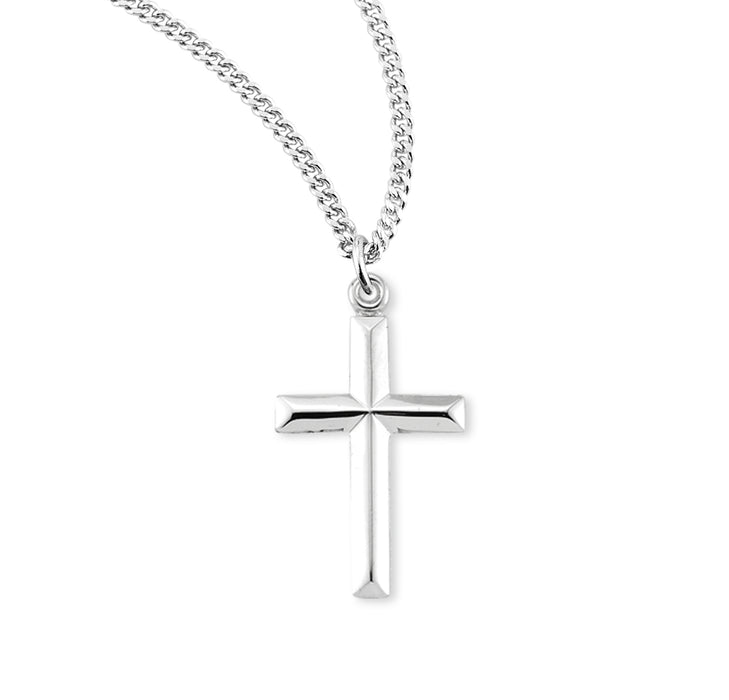 Sterling Silver Angle Edged Cross - S376718
