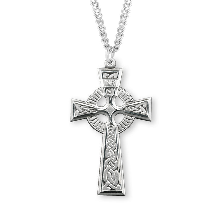 Sterling Silver Irish Celtic Crucifix Pendant - S382724