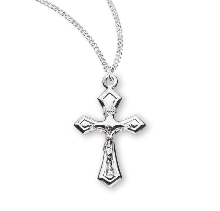 Pointed Tapered Sterling Silver Crucifix - S387418
