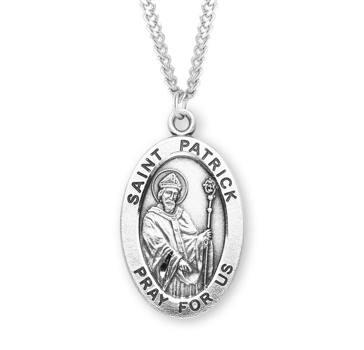 Patron Saint Patrick Oval Sterling Silver Medal - S532524