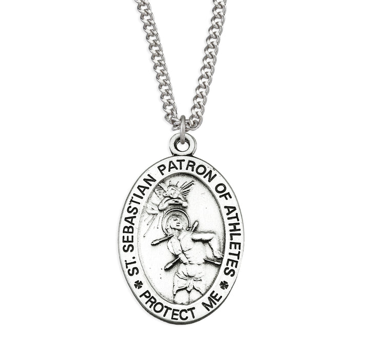 Sterling Silver St. Sebastian Protect This Athlete Medal - S600224