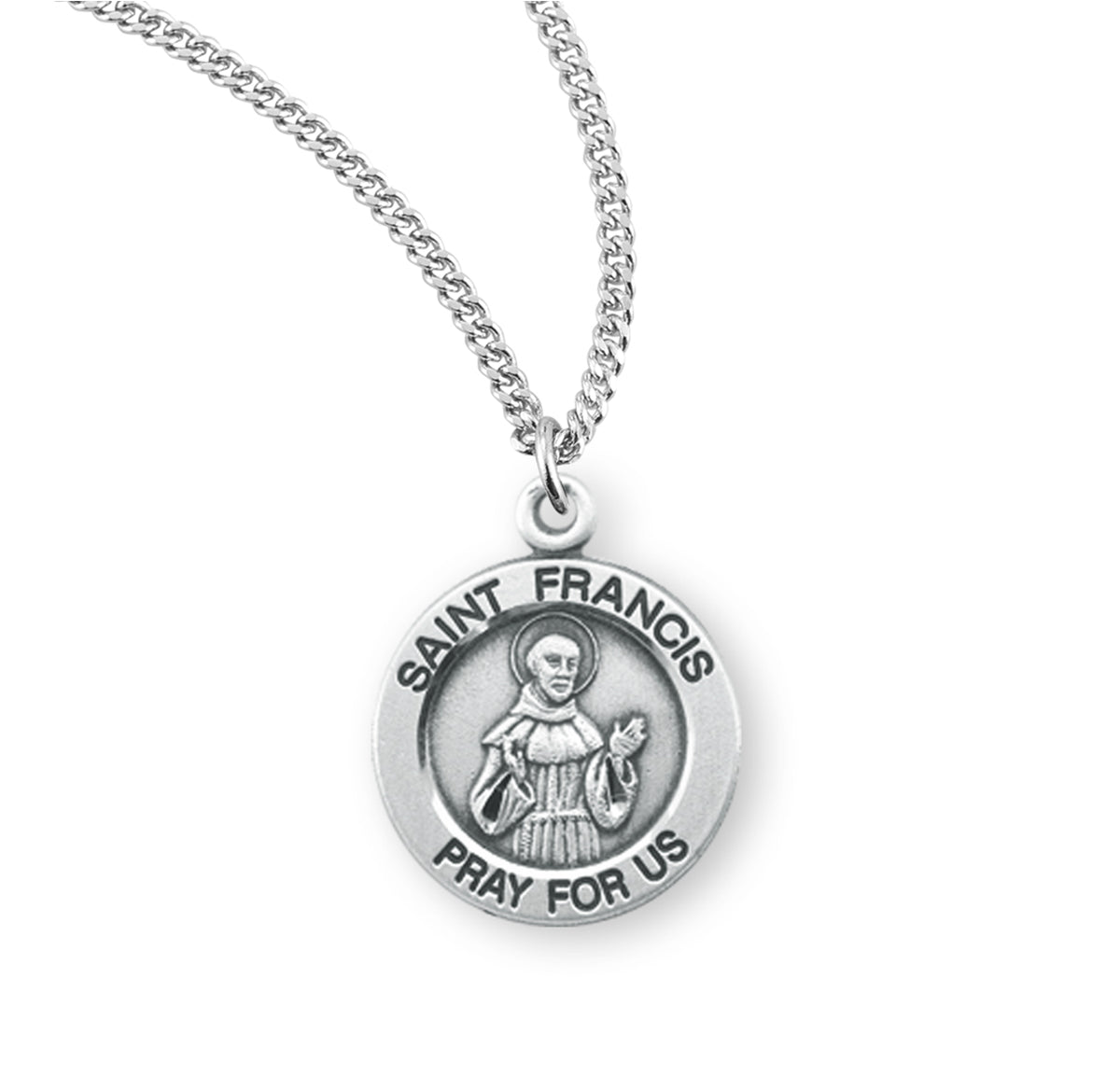 Patron Saint Francis of Assisi Round Sterling Silver Medal - S815518 ...