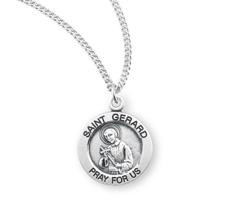 Patron Saint Gerard Round Sterling Silver Medal - S816218
