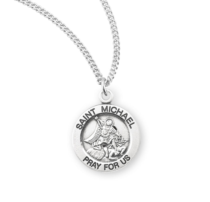 Patron Saint Michael Round Sterling Silver Medal - S822218