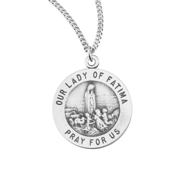 Our Lady of Fatima Round Sterling Silver Medal - S837018