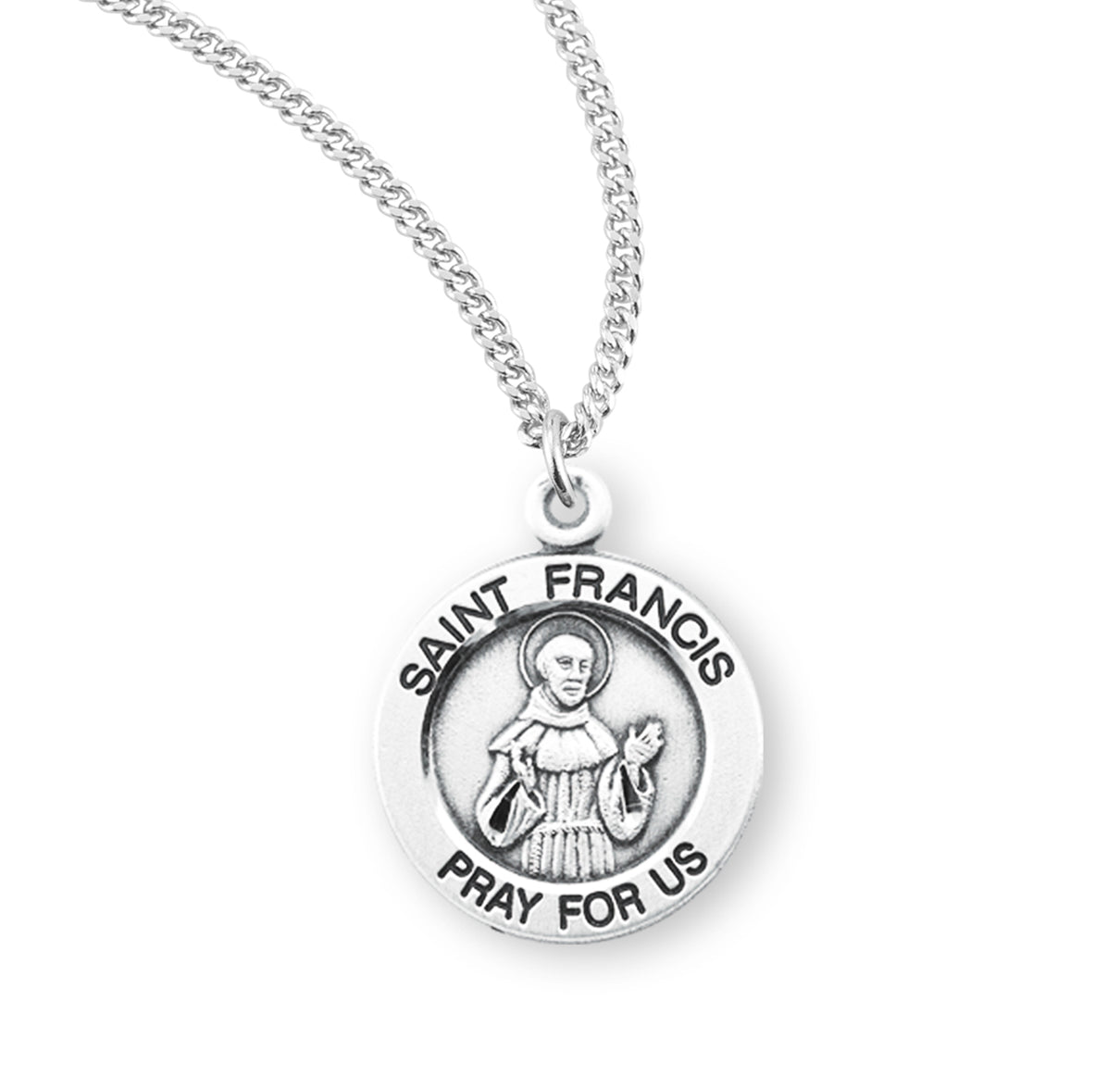 Patron Saint Francis of Assisi Round Sterling Silver Medal - S845518 ...