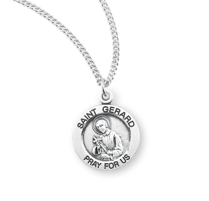 Patron Saint Gerard Round Sterling Silver Medal - S846218
