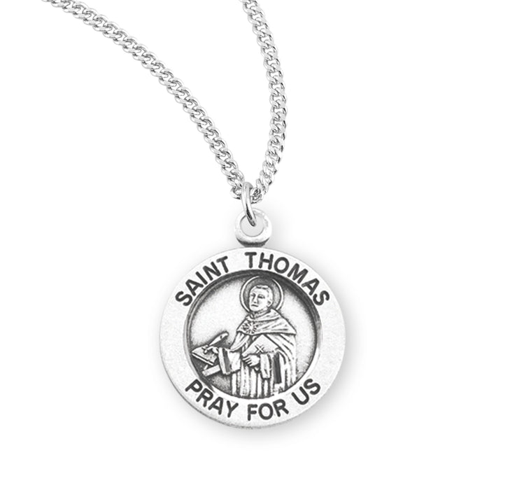 Patron Saint Thomas Round Sterling Silver Medal - S855218