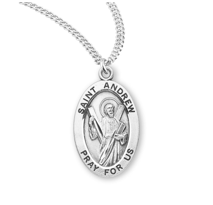 Patron Saint Andrew Oval Sterling Silver Medal - S920920