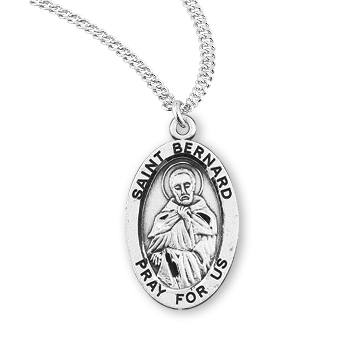 Patron Saint Bernard Oval Sterling Silver Medal - S922420 — Acadian ...
