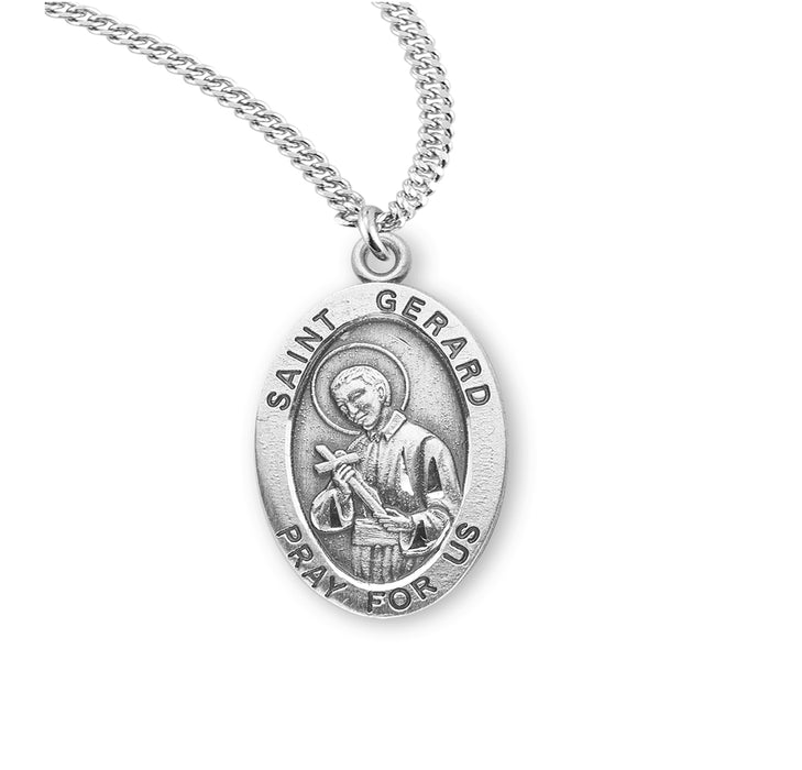 Patron Saint Gerard Oval Sterling Silver Medal - S926220