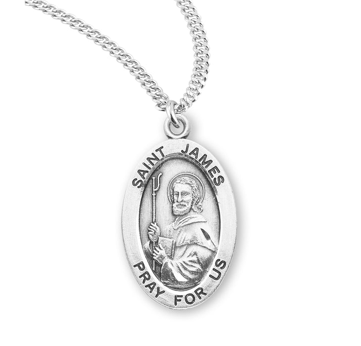 Patron Saint James Oval Sterling Silver Medal - S927420