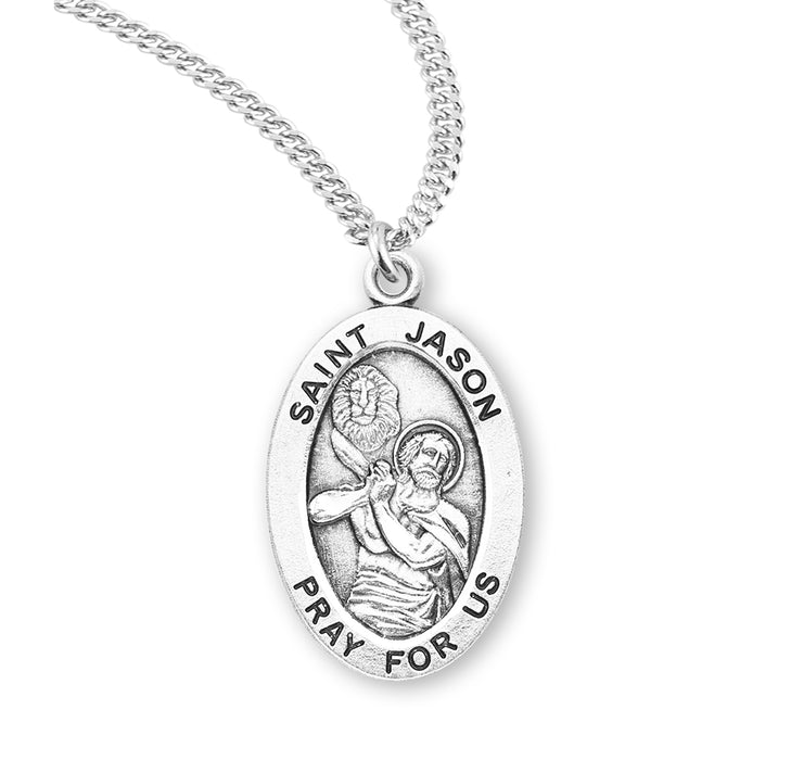 Patron Saint Jason Oval Sterling Silver Medal - S927720