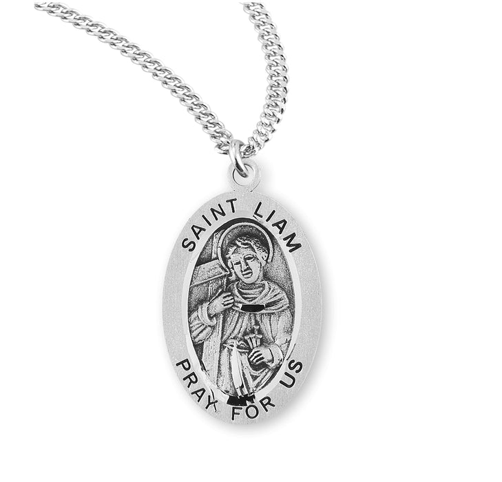 Patron Saint Liam Oval Sterling Silver Medal - S930620