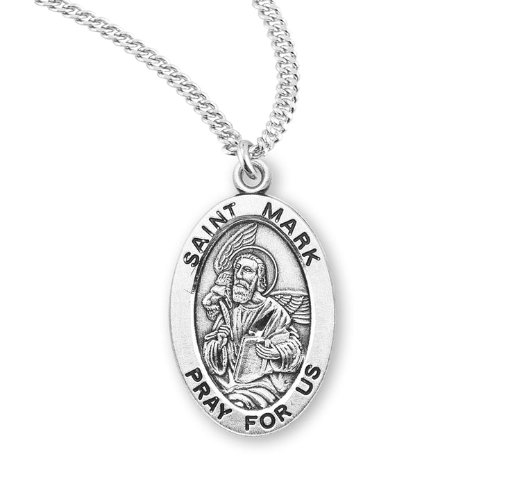 Patron Saint Mark Oval Sterling Silver Medal - S931420