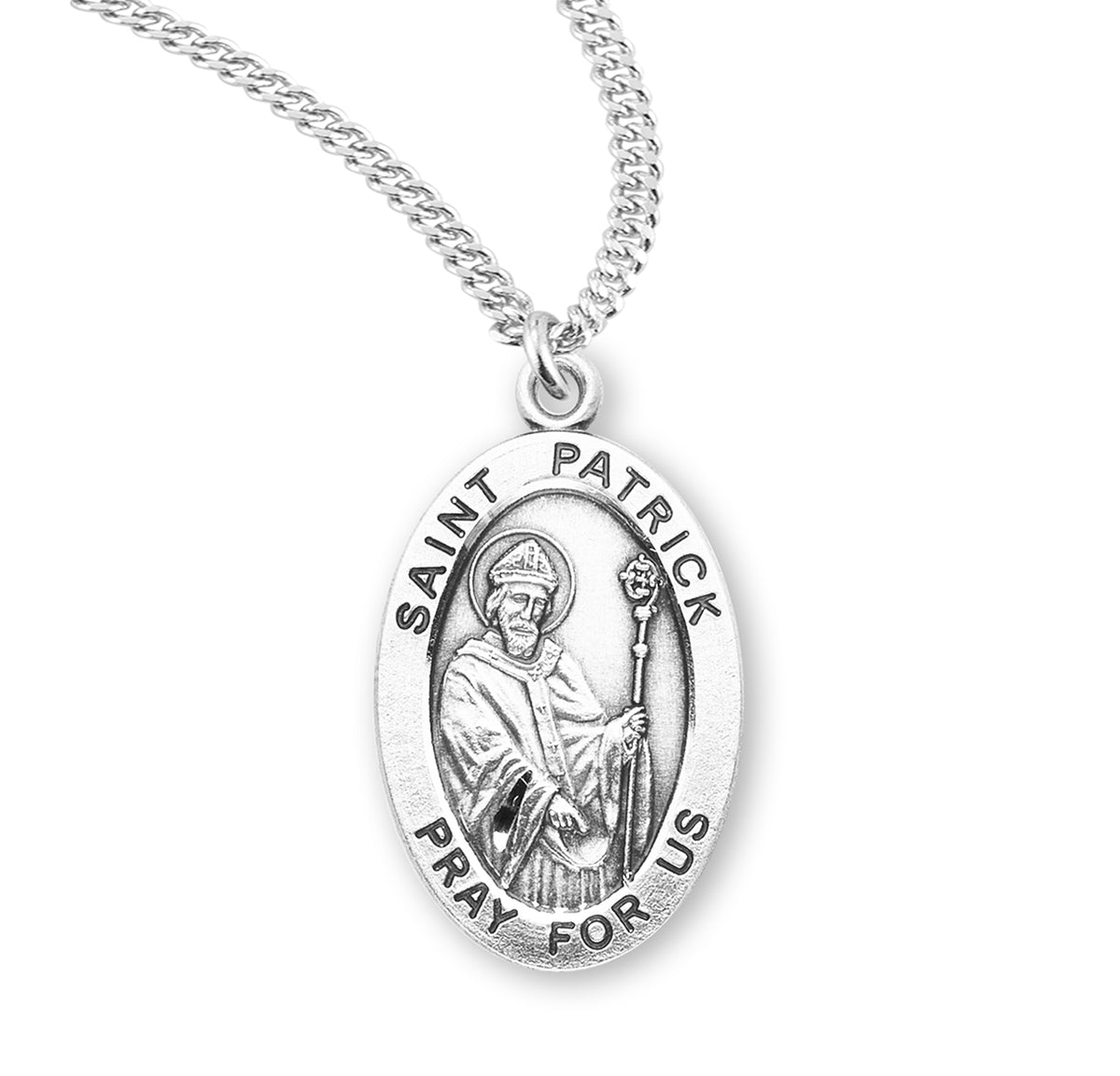 Patron Saint Patrick Oval Sterling Silver Medal - S932520 — Acadian ...