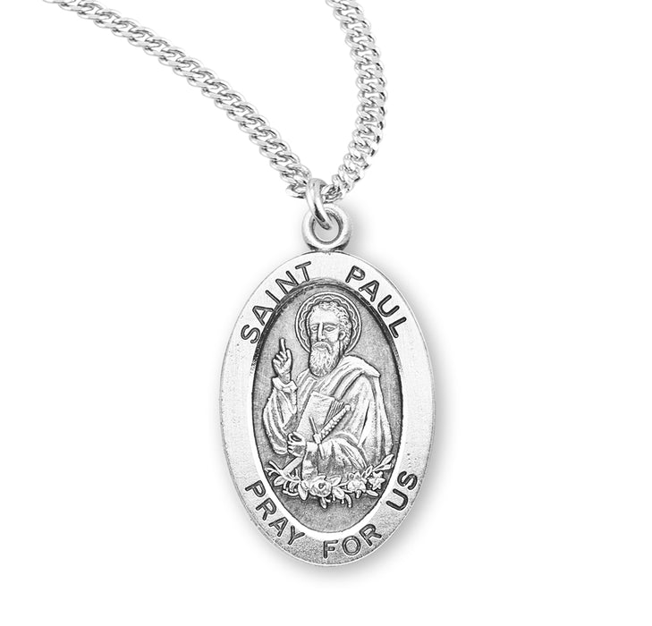 Patron Saint Paul Oval Sterling Silver Medal - S932620